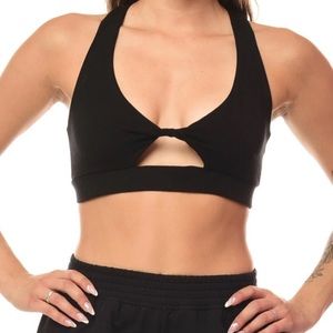 Black Peek a Boo Sports Bra